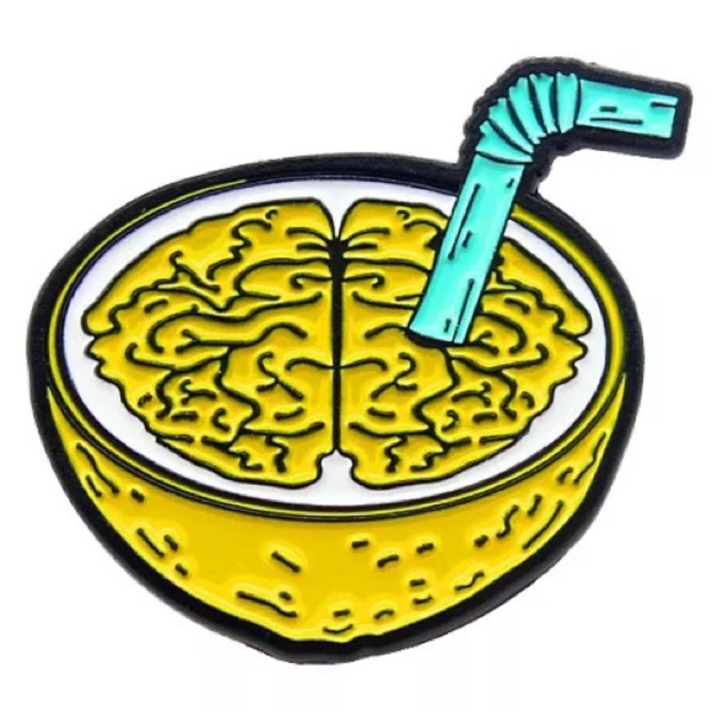 1 LEFT‼️ Lemon Brain Metal Badge Funny Neuro Psychology Med Student Teacher Gift